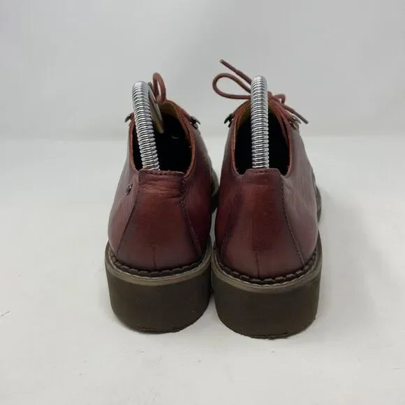 Pikolinos Shoes Womens Size 7.5 US Red Leather Oxford Lace Up Chunky Sole - Picture 10 of 14